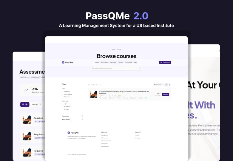 PassQme: An intelligent learning-management system for a US-based institute, built for scale, reliability, and a smooth learning experience.